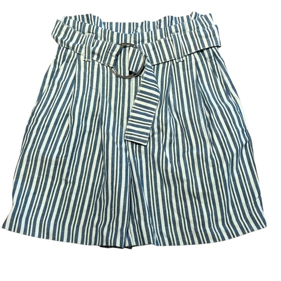 Free People Striped High-Waisted Shorts with Belt Womens Small - Picture 1 of 7